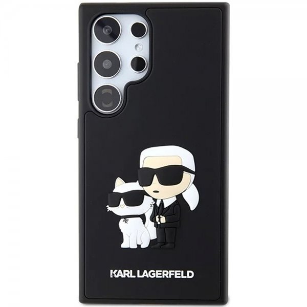 Karl Lagerfeld Samsung Galaxy S24 Ultra Cover 3D Rubber Karl & Choupette Sort