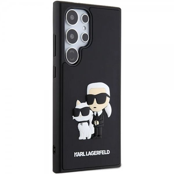 Karl Lagerfeld Samsung Galaxy S24 Ultra Cover 3D Rubber Karl & Choupette Sort
