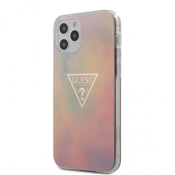 Guess iPhone 12/iPhone 12 Pro Cover Gold Triangle Rosa