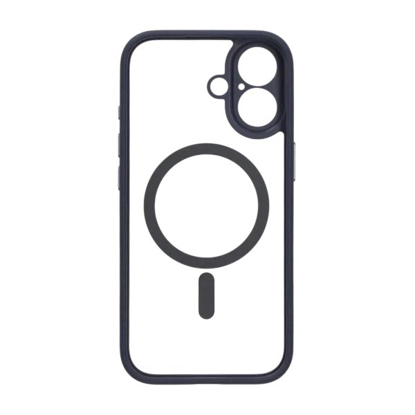 iPhone 17 Cover Kameraramme MagSafe Blå Transparent