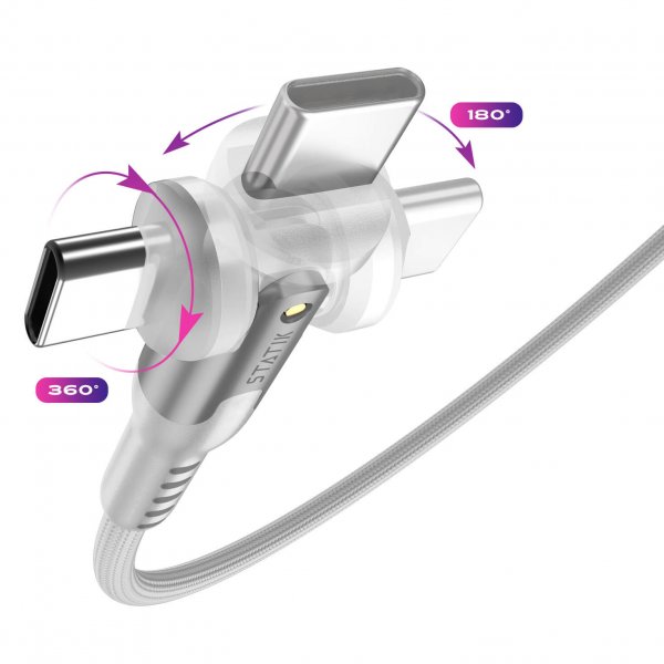 Statik Kabel PowerPivot Pro USB-C/USB-C 1m Hvid