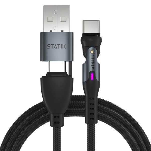 Statik Kabel 360 Pro USB-C/Lightning/Micro-USB 1m Sort