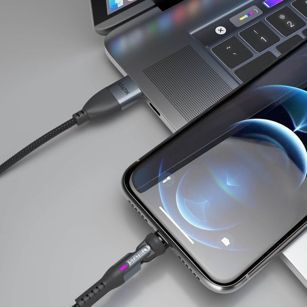 Statik Kabel 360 Pro USB-C/Lightning/Micro-USB 1m Sort