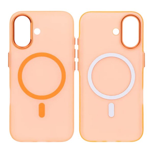 iPhone 17 Cover Kameraramme MagSafe Gennemsigtig Orange