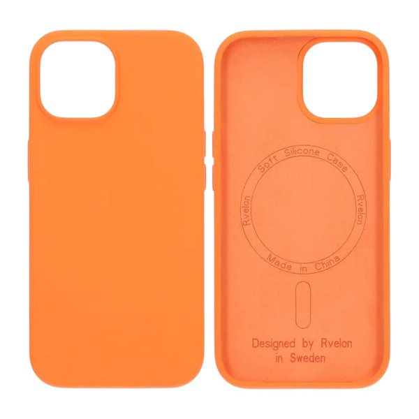 Rvelon iPhone 15 Cover Silikone MagSafe Orange