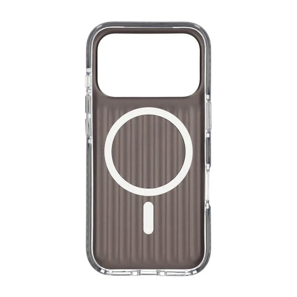 iPhone 17 Pro Cover Bølget MagSafe Sort Transparent