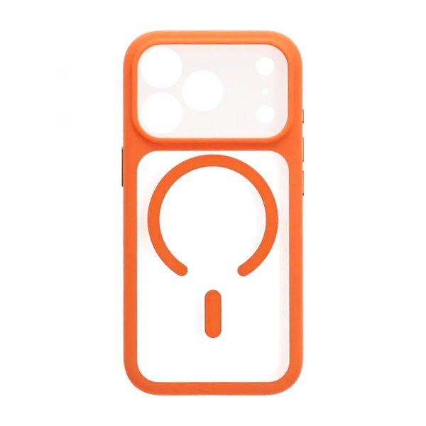 iPhone 17 Pro Cover Kameralinse MagSafe Orange Gennemsigtig