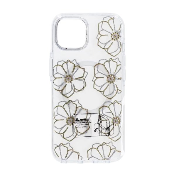 iPhone 15 Cover Mønster MagSafe Blomster
