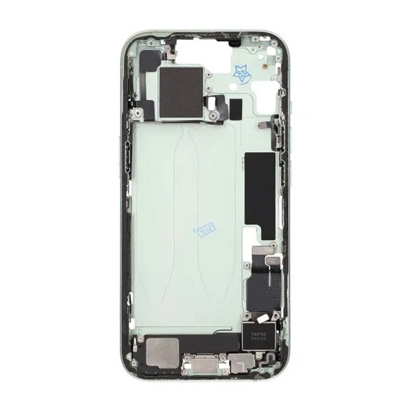 Mellemramme med smådele til iPhone 15 - Grøn OEM
