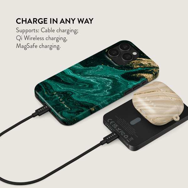 Burga Powerbank MagSafe 5000 mAh Emerald Pool Grå