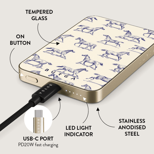 Burga Powerbank MagSafe 5000 mAh Derby Race Guld