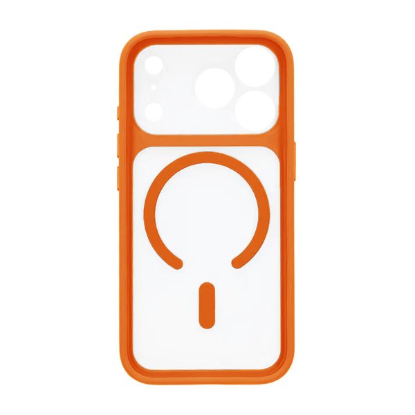 iPhone 17 Pro Cover Kameralinse MagSafe Orange Gennemsigtig