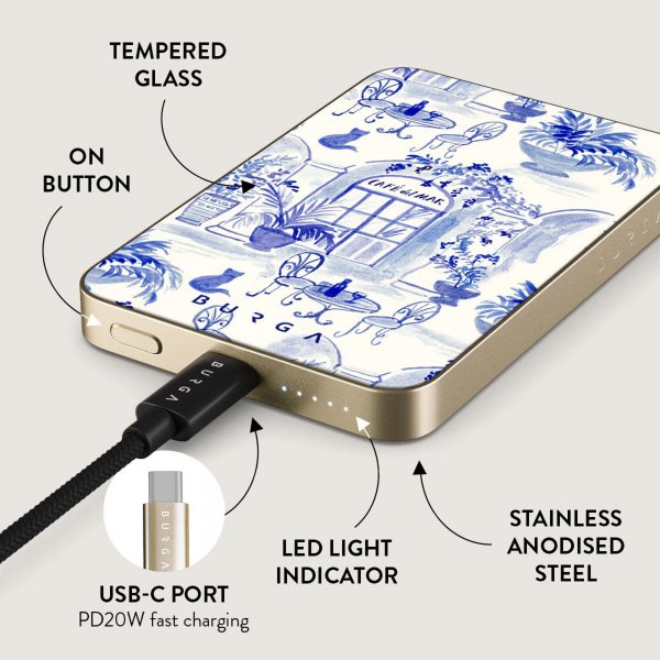 Burga Powerbank MagSafe 5000 mAh Skrivebord Guld