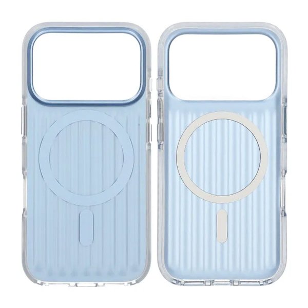 iPhone 17 Pro Cover Bølgepap MagSafe Lyseblå