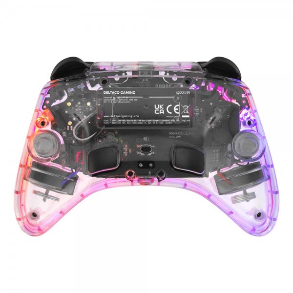 Deltaco Gaming Trådløs Controller til Nintendo Switch Transparent RGB