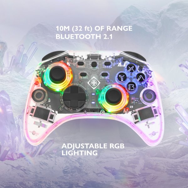 Deltaco Gaming Trådløs Controller til Nintendo Switch Transparent RGB