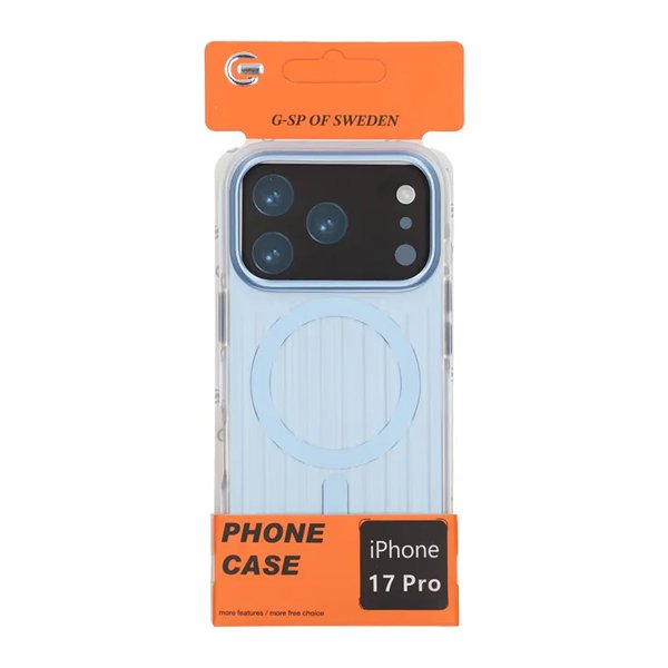 iPhone 17 Pro Cover Bølgepap MagSafe Lyseblå