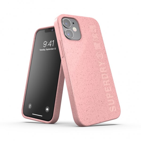 Superdry iPhone 12 Mini Cover Snap Case Komposterbart Materiale Rose Pink