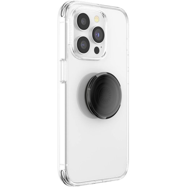 Popsockets PopGrip Transparent Sort Røg