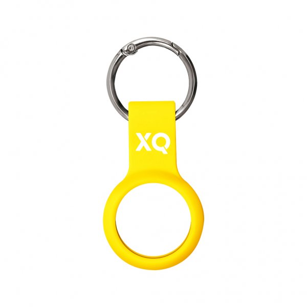 Xqisit AirTag Holder Silikone Etui Gul