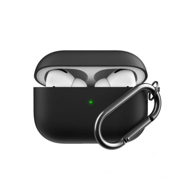 KeyBudz AirPods Pro Cover PodSkinz HyBridShell Series Nøglering Cover Sort