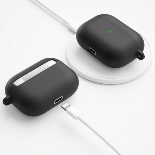 KeyBudz AirPods Pro Cover PodSkinz HyBridShell Series Nøglering Cover Sort