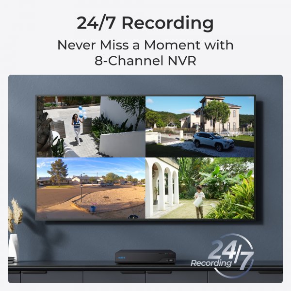 Reolink NVS8-8MB4 4K UHD-sikkerhedssystem 8-kanals NVR