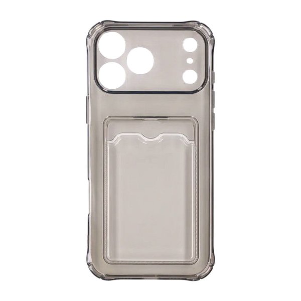 iPhone 17 Pro Max Cover Kortholder Gennemsigtig Sort