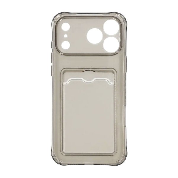 iPhone 17 Pro Max Cover Kortholder Gennemsigtig Sort