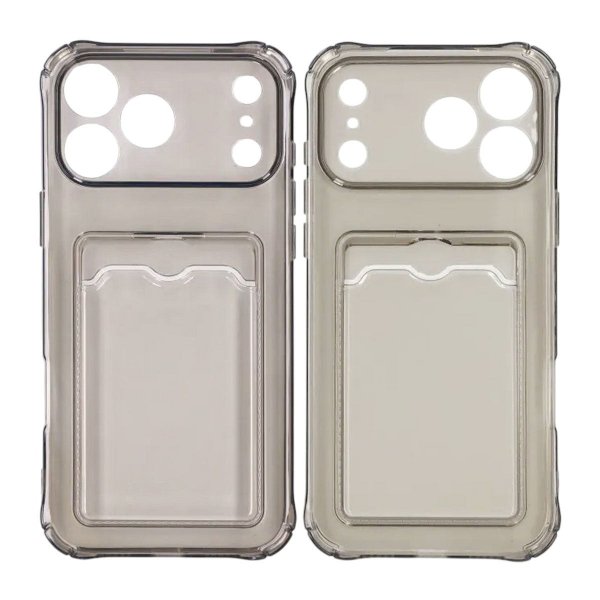 iPhone 17 Pro Max Cover Kortholder Gennemsigtig Sort
