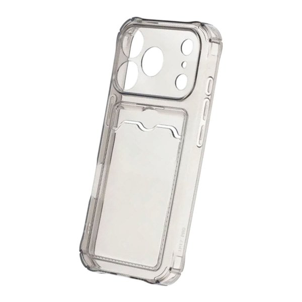iPhone 17 Pro Cover Kortholder Transparent Sort