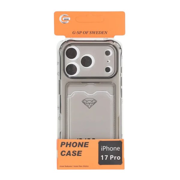 iPhone 17 Pro Cover Kortholder Transparent Sort