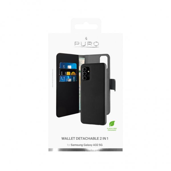 Puro Samsung Galaxy A32 5G Cover Wallet Detachable 2 i 1 Sort