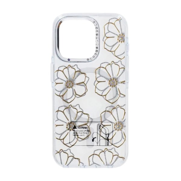 iPhone 15 Pro Cover Mønster MagSafe Blomster