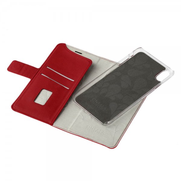 Onsala iPhone Xs Max Etui Fashion Edition Aftageligt Cover Saffiano Rød