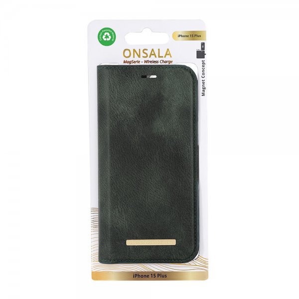 Onsala iPhone 15 Plus Cover MagSeries Aftageligt Cover Grøn