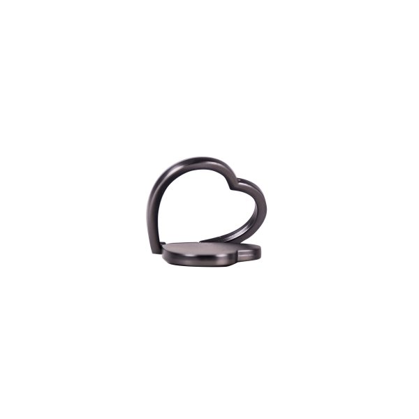 Gear Mobilring Hjerte med stativfunktion Sort