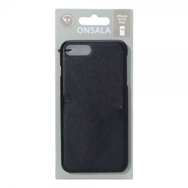 Onsala iPhone 6/6S Plus/iPhone 7 Plus/iPhone 8 Plus Cover med Kortlomme Sort