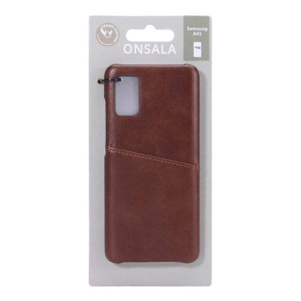 Onsala Samsung Galaxy A41 Cover med et Kortrum Brun