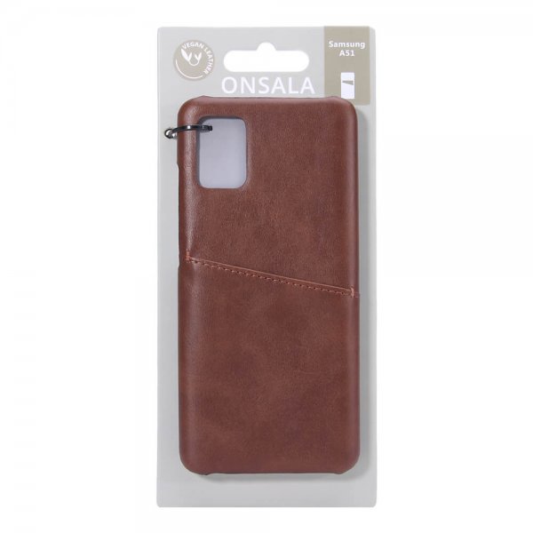 Onsala Samsung Galaxy A51 Cover med Kortlomme Brun
