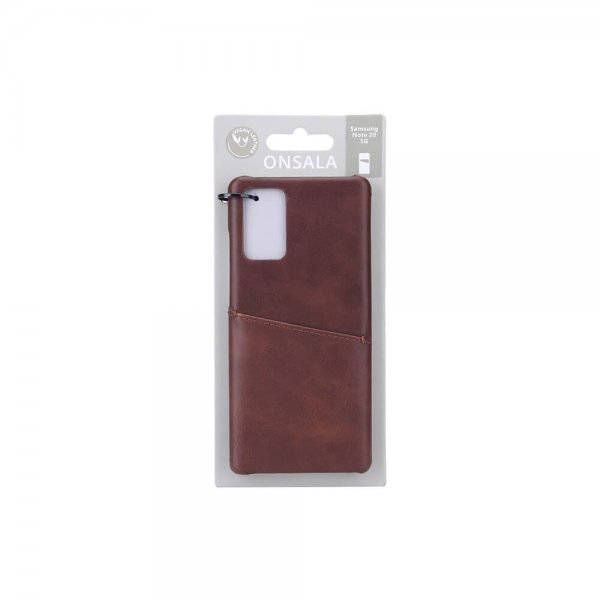 Onsala Samsung Galaxy Note 20 Etui med Kortlomme Brun
