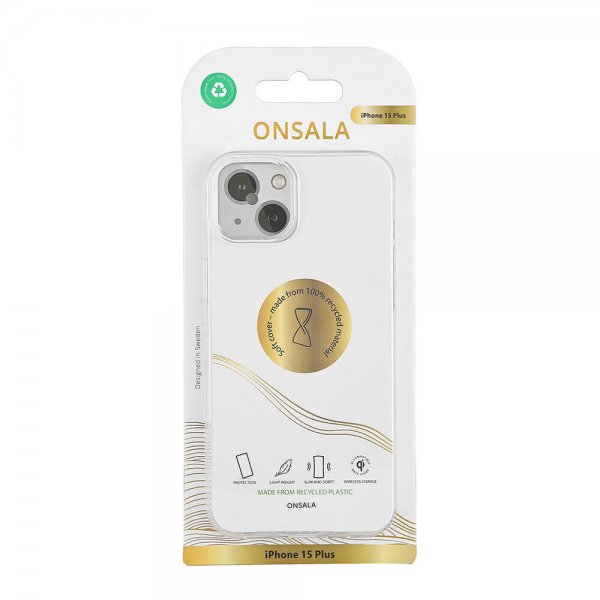 Onsala iPhone 15 Plus Cover Genanvendt TPU Gennemsigtig
