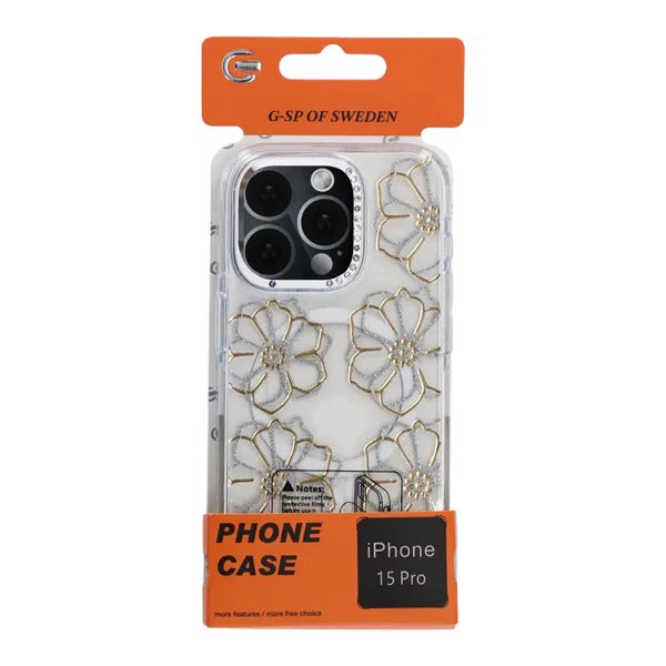 iPhone 15 Pro Cover Mønster MagSafe Blomster