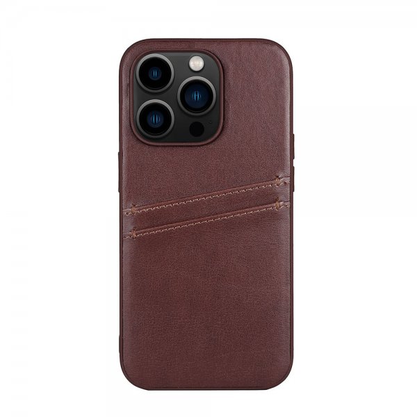 Buffalo iPhone 14 Pro Cover Bagside med Kortlommer Brun