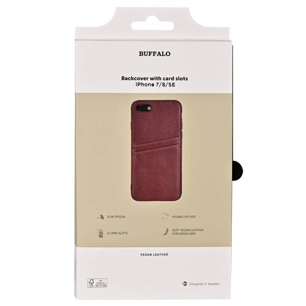 Buffalo iPhone 7/8/SE Cover Bagcover med kortlommer Brun