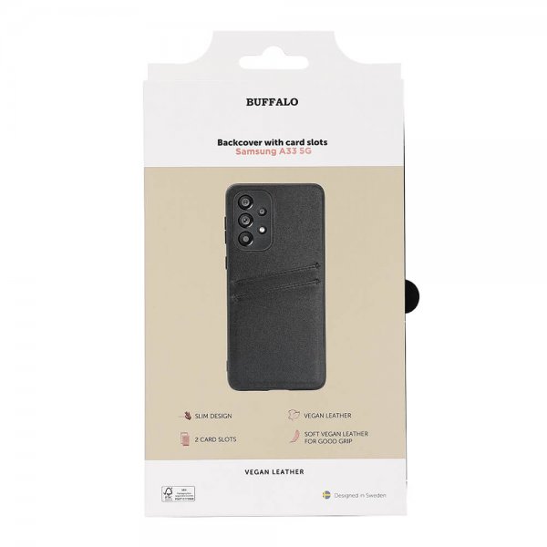 Buffalo Samsung Galaxy A33 5G Cover Bagside med Kortlommer Sort