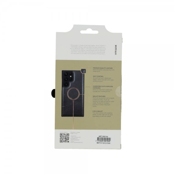 Buffalo Samsung Galaxy S23 Ultra Etui 2-i-1 Aftagelig Pung Sort