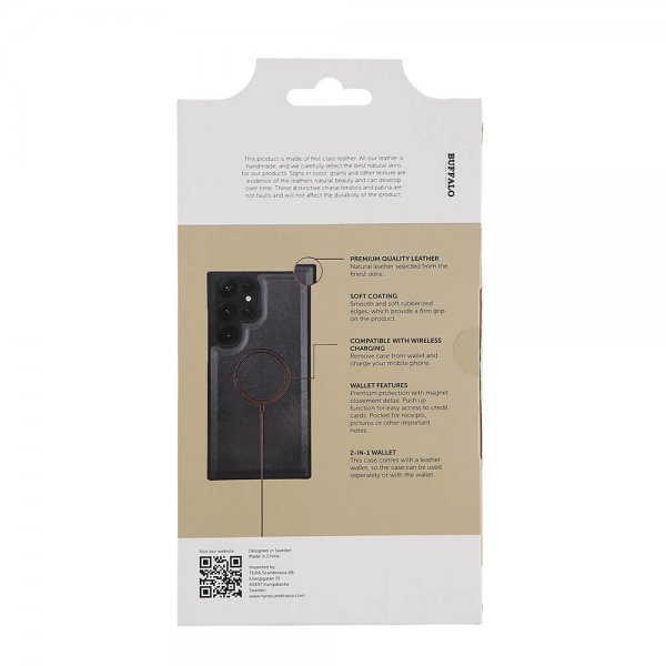 Buffalo Samsung Galaxy S23 Ultra Etui 2-i-1 Aftagelig Pung Sort