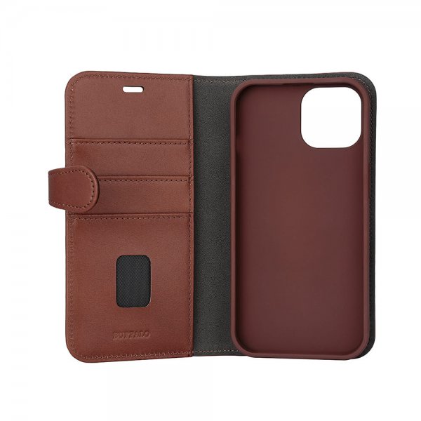 Buffalo iPhone 15 Etui 3 Kortlommer Aftageligt Cover MagSeries Brun
