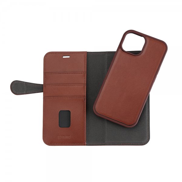 Buffalo iPhone 15 Etui 3 Kortlommer Aftageligt Cover MagSeries Brun